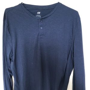 H&M slim fit long sleeve quarter button down